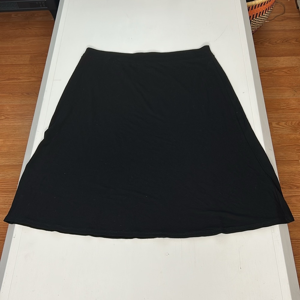 Eileen Fisher stretch knit A-line skirt
